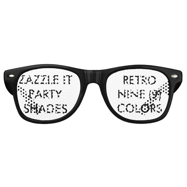 Gafas De Fiesta Retro Personalizado Fiesta retro personalizado en blanco (Anverso)
