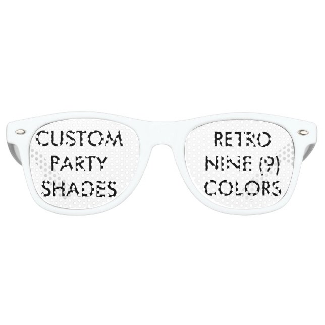 Gafas De Fiesta Retro Personalizado Fiesta retro personalizado en blanco (Anverso)