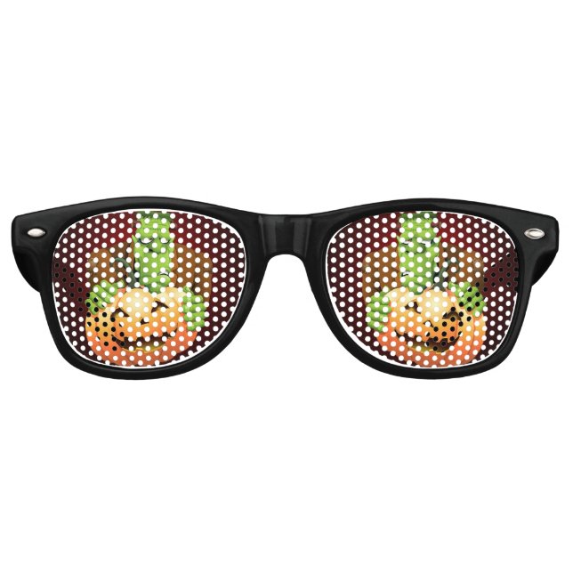 Gafas De Fiesta Retro Personalizado Frankenstein con Calabaza (Anverso)