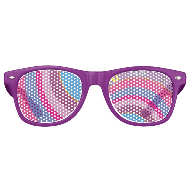 Gafas De Fiesta Retro Personalizado mirada trippy circulos tornado arte  (Anverso)