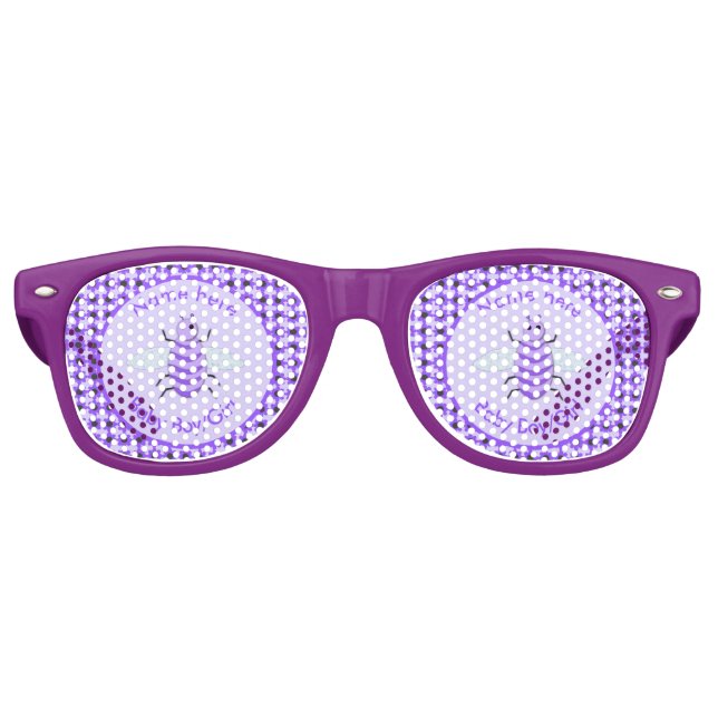 Gafas De Fiesta Retro Personalizado Neutral de Abeja Cute Purple Bee (Anverso)