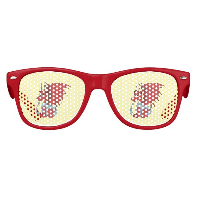 Gafas De Fiesta Retro Personalizado Red Dragon (Anverso)