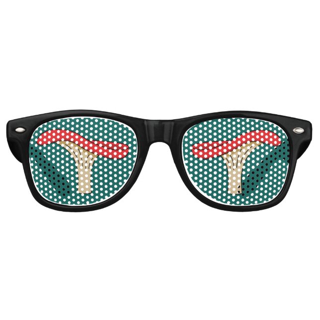 Gafas De Fiesta Retro Personalizado Red Mushroom (Anverso)