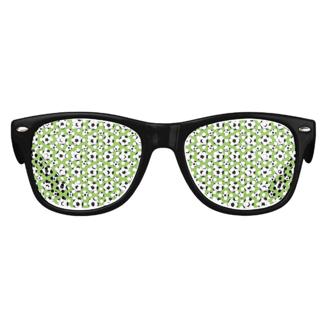 Gafas De Fiesta Retro Personalizado Soccer Ball (Anverso)