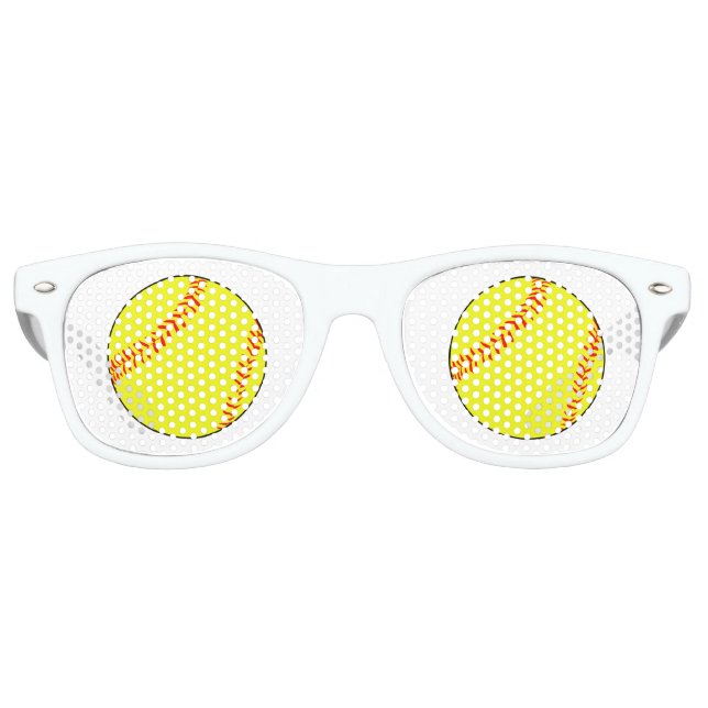Gafas De Fiesta Retro Personalizado Softball (Anverso)