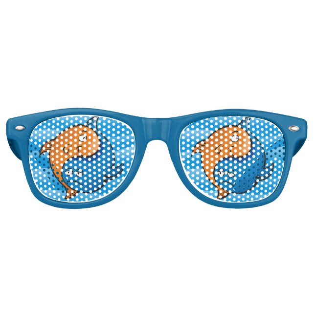 Gafas De Fiesta Retro Personalizado Yin Yang Fish (Anverso)