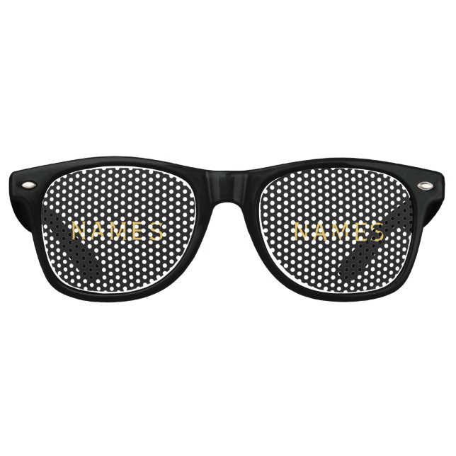 Gafas De Fiesta Retro Personalized With Last Name or Nickname on Them (Anverso)