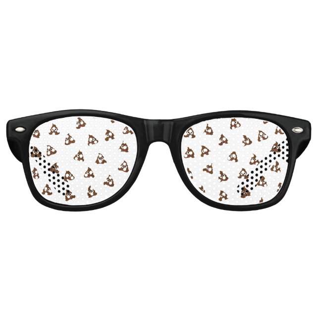Gafas De Fiesta Retro Pile of Poo emoji smiling poops (Anverso)