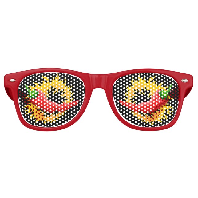 Gafas De Fiesta Retro Pimienta con gafas retro de llama (Anverso)