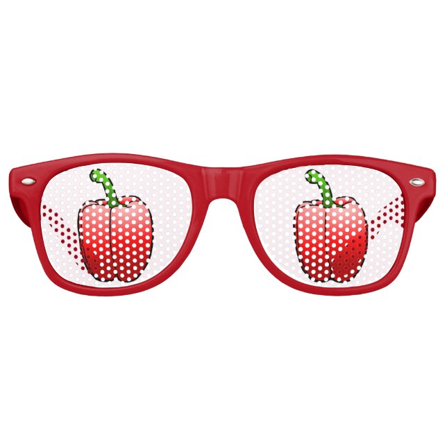 Gafas De Fiesta Retro Pimiento Morrón Rojo (Anverso)