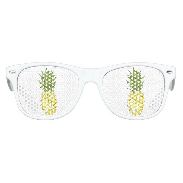 Gafas De Fiesta Retro Piña de triángulos geométricos tropicales clásicos (Anverso)
