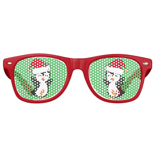Gafas De Fiesta Retro Pingüino Navidades (Anverso)