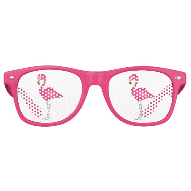 Gafas De Fiesta Retro Pink Flamingo Tropical Bird Beach Paradise (Anverso)