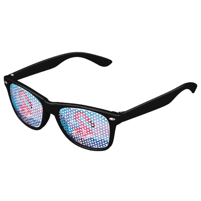 Gafas De Fiesta Retro Pintura Flamingo (Ángulo)