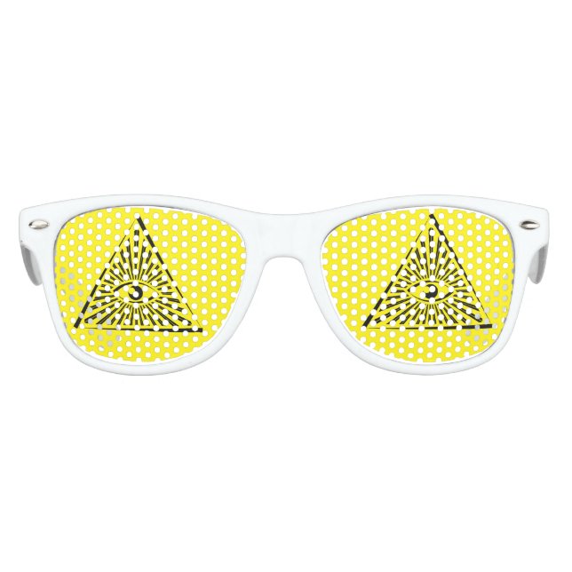 GAFAS DE FIESTA RETRO PIRAMID ILLUMINATI OYES. OJOS ENIGMÁTICOS. (Anverso)