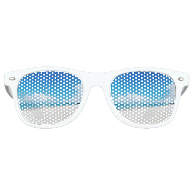 Gafas De Fiesta Retro Playa tropical de arena blanca (Anverso)
