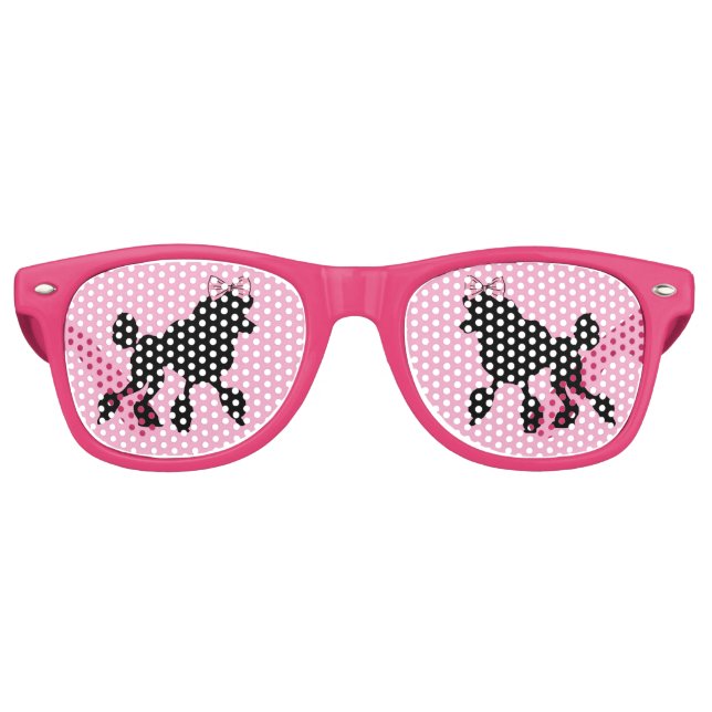 Gafas De Fiesta Retro Poodles negros de los años 50 retro Rockabilly (Anverso)