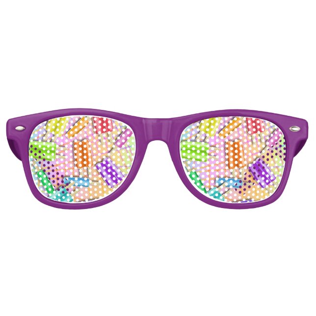 GAFAS DE FIESTA RETRO POPSICAS DE ARTE POP (Anverso)