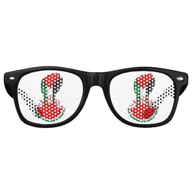 Gafas De Fiesta Retro Prima de resistencia palestina sobre la sandía (Anverso)