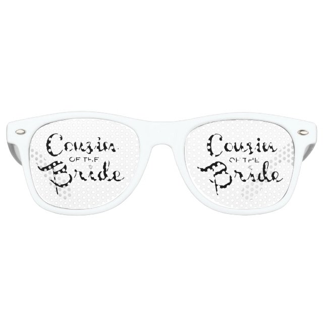 Gafas De Fiesta Retro Primo de Novia Negra en Blanco (Anverso)