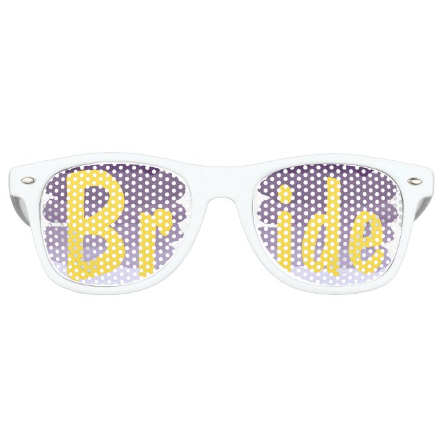 Gafas De Fiesta Retro Púrpura lavanda acuarela boda sombrío Novia (Anverso)