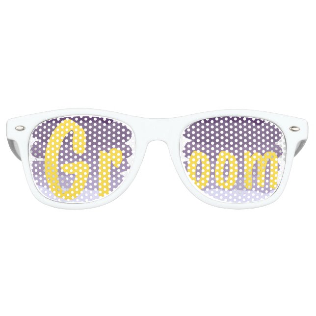 Gafas De Fiesta Retro Púrpura lavanda acuarela oscura boda Groom (Anverso)
