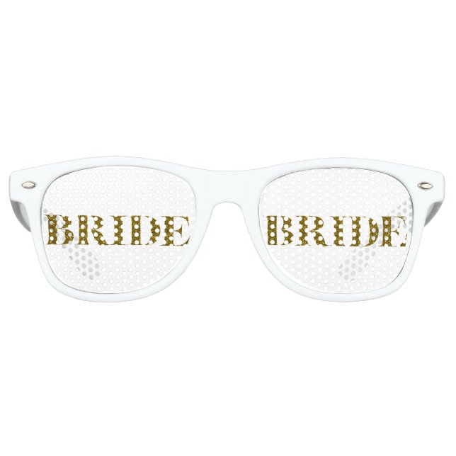 Gafas De Fiesta Retro Purpurina Bride Gold (Anverso)