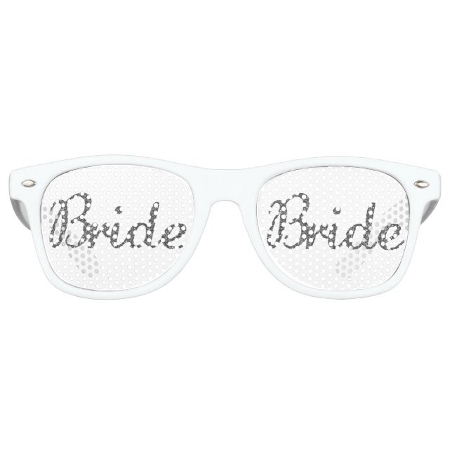 Gafas De Fiesta Retro Purpurina Bride Silver (Anverso)
