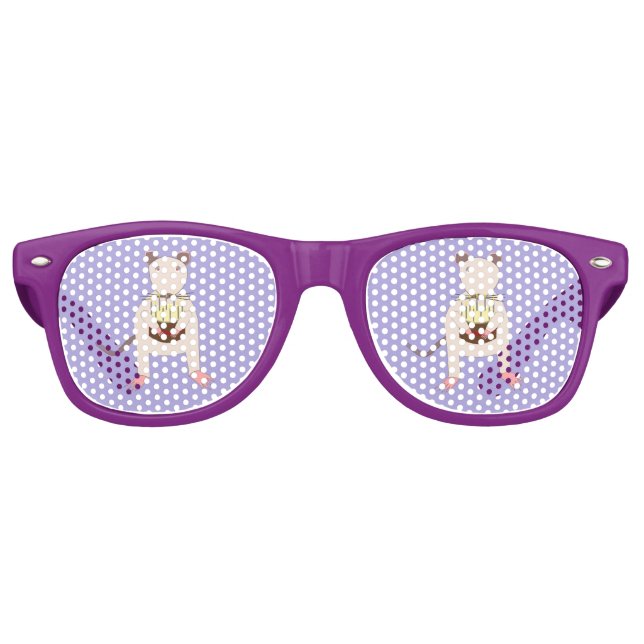 Gafas De Fiesta Retro Rata siamesa con pastel de cumpleaños (Anverso)