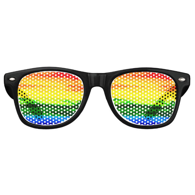 Gafas De Fiesta Retro Rayas arcoiris (Anverso)
