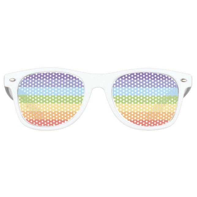 Gafas De Fiesta Retro Rayas de arcoiris pasteles Orgullo Gay (Anverso)
