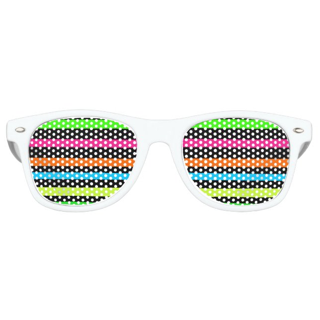 Gafas De Fiesta Retro Rayas de neón (Anverso)