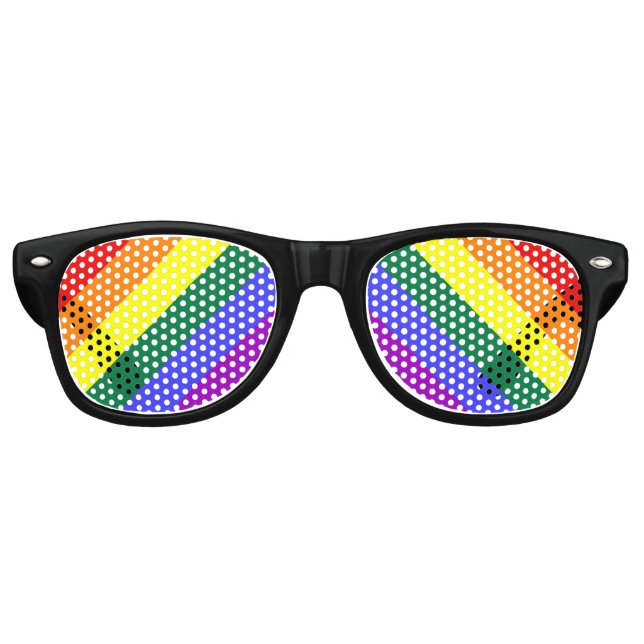 Gafas De Fiesta Retro Rayas LGBT (Anverso)
