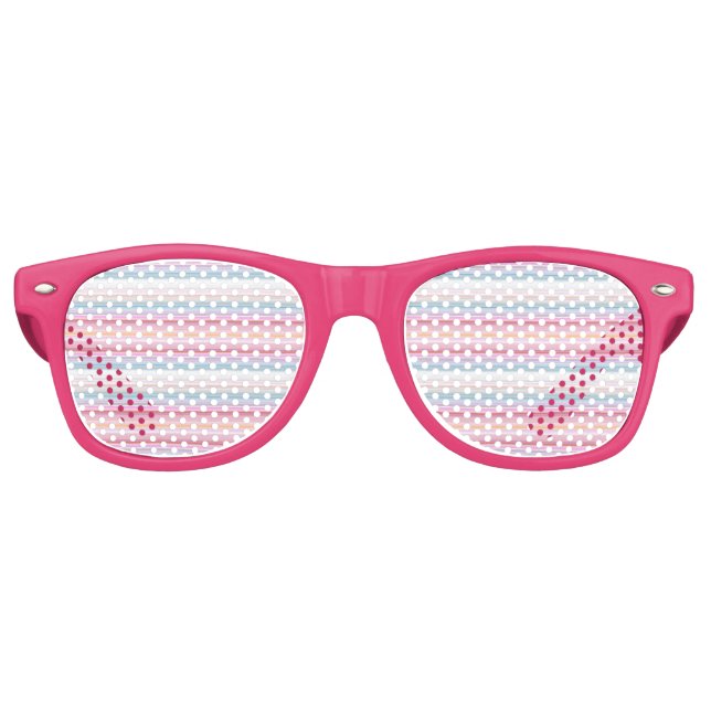 Gafas De Fiesta Retro Rayas puntiagudas blancas (Anverso)