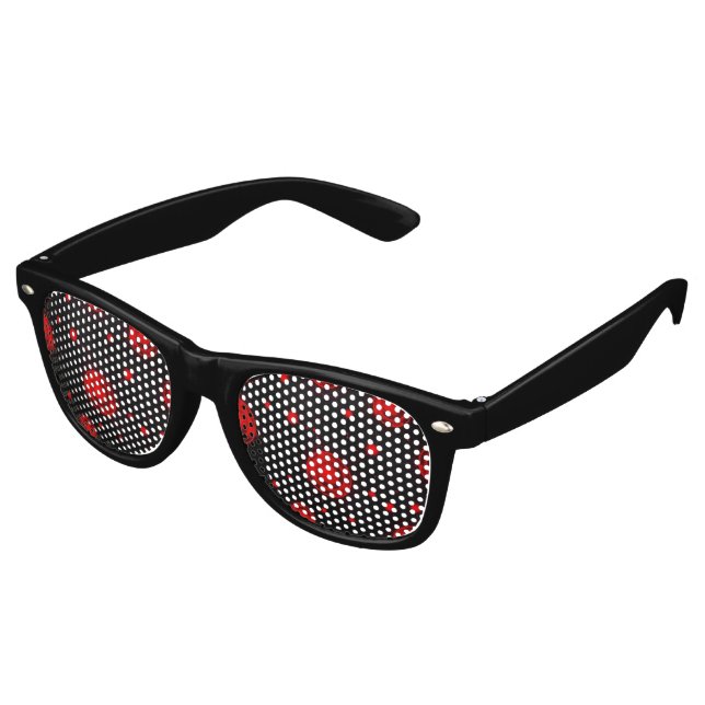 Gafas De Fiesta Retro Red digital roja futurista (Ángulo)