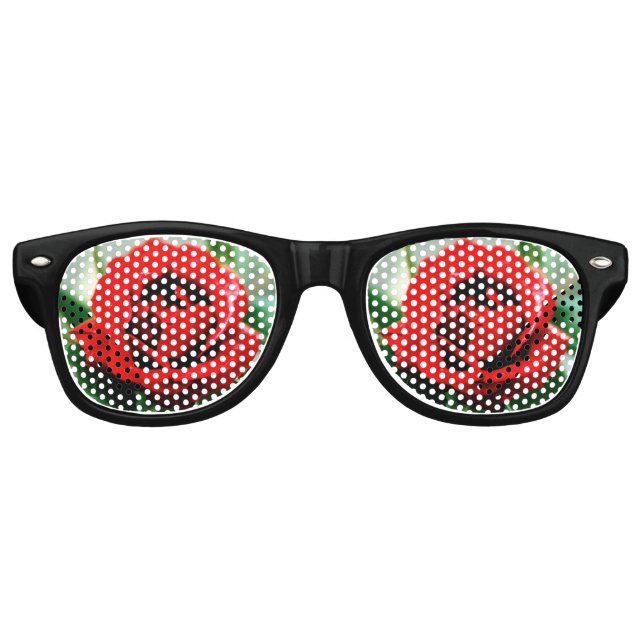 Gafas De Fiesta Retro Red Rose Love (Anverso)