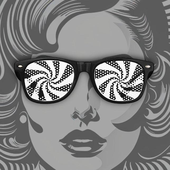 Gafas De Fiesta Retro Remolino negro y blanco (Subido por el creador)
