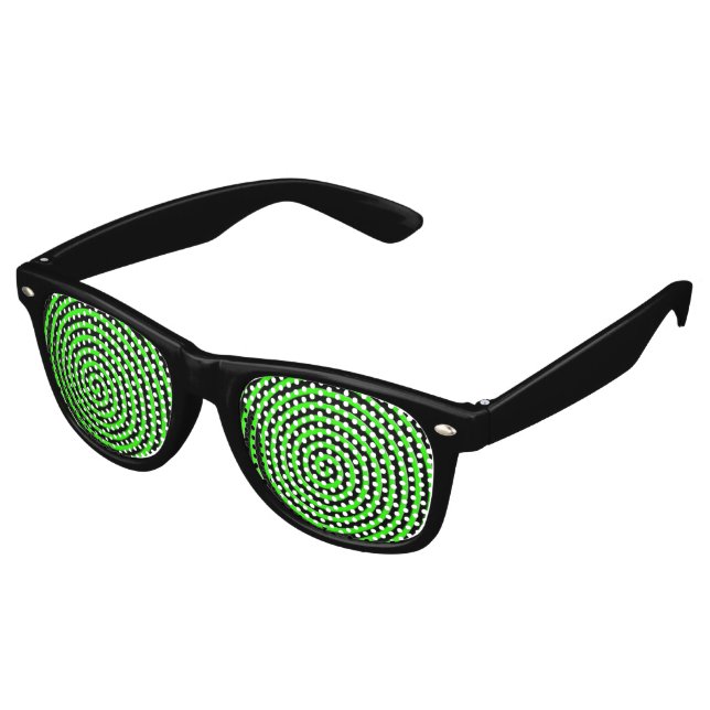 Gafas De Fiesta Retro Resumen Hipnotizado Verde (Ángulo)
