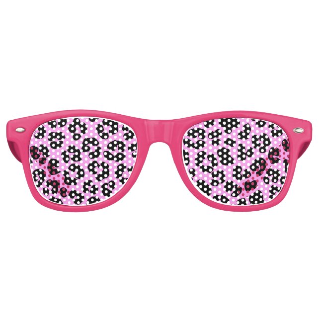 Gafas De Fiesta Retro Rockabilly Pink Leopard Print Retro (Anverso)