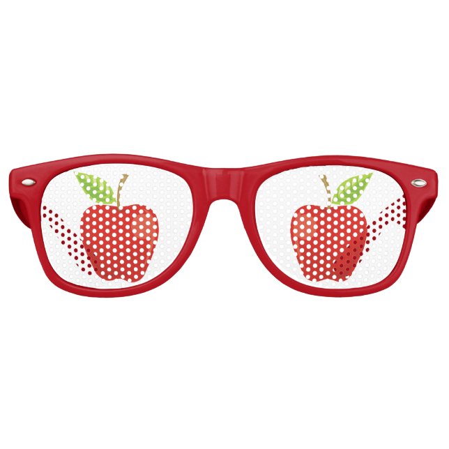 Gafas De Fiesta Retro Rojo de Apple (Anverso)