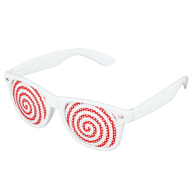 Gafas De Fiesta Retro Rojo hipnotizado (Ángulo)