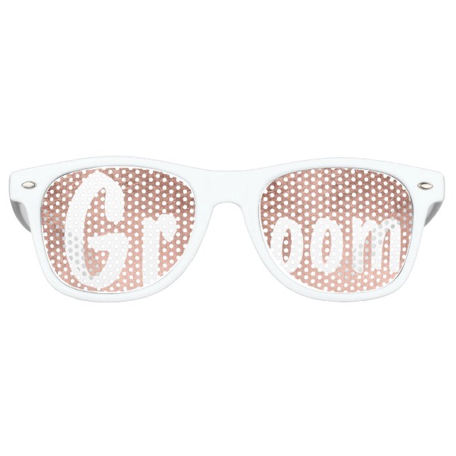 Gafas De Fiesta Retro Rosa de lujo boda Groom (Anverso)