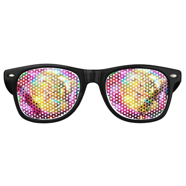 Gafas De Fiesta Retro Rosa psicodélico arcoiris (Anverso)