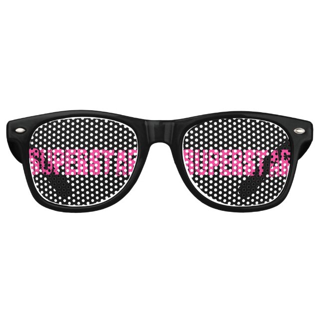 Gafas De Fiesta Retro Rosa superestrella (Anverso)