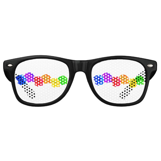 Gafas De Fiesta Retro Rosas del arcoiris (Anverso)