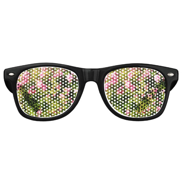 Gafas De Fiesta Retro Rosas rosadas en flor (Anverso)