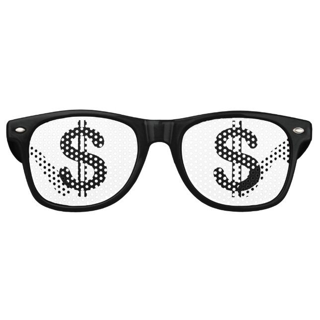 Gafas De Fiesta Retro Rótulos fiesta Shades Dollar (Anverso)