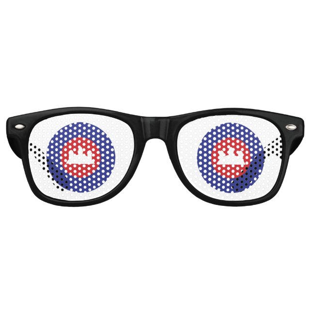 Gafas De Fiesta Retro Roundel de Camboya (Anverso)