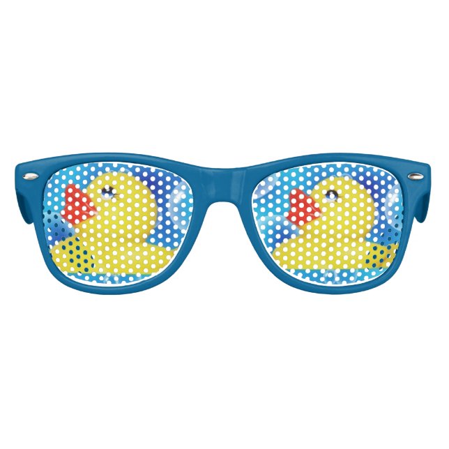Gafas De Fiesta Retro Rubber amarillo arrojado en burbujas (Anverso)