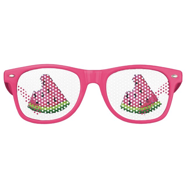 Gafas De Fiesta Retro Salto de sandía Picnic Fruta rosa Melón Wedge (Anverso)